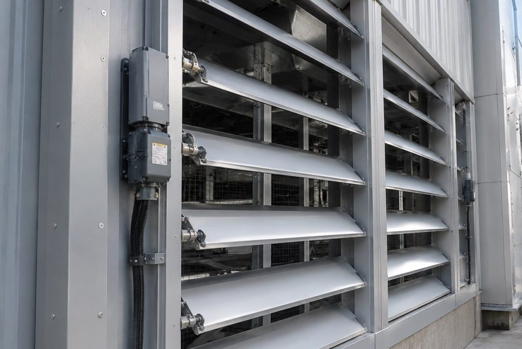 Industrial Motorised Louvre Facade